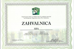 Zahvalnica SIPA-i